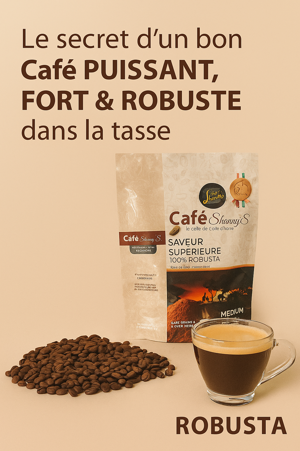 Café grains robusta 300g